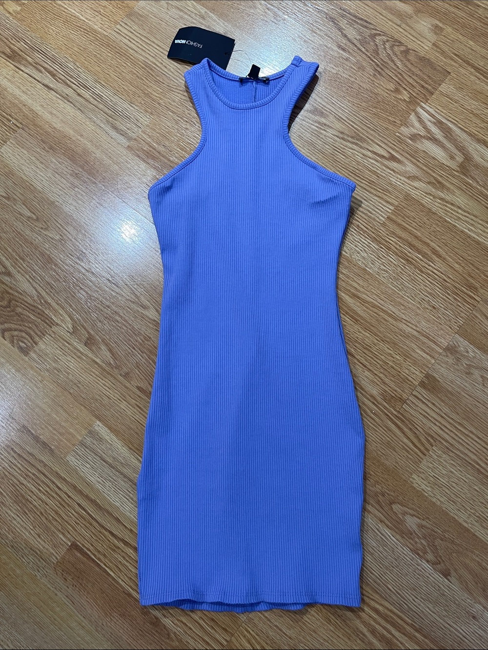 Fashion Nova Sleeveless Ribbed Midi Dress in Periwinkle